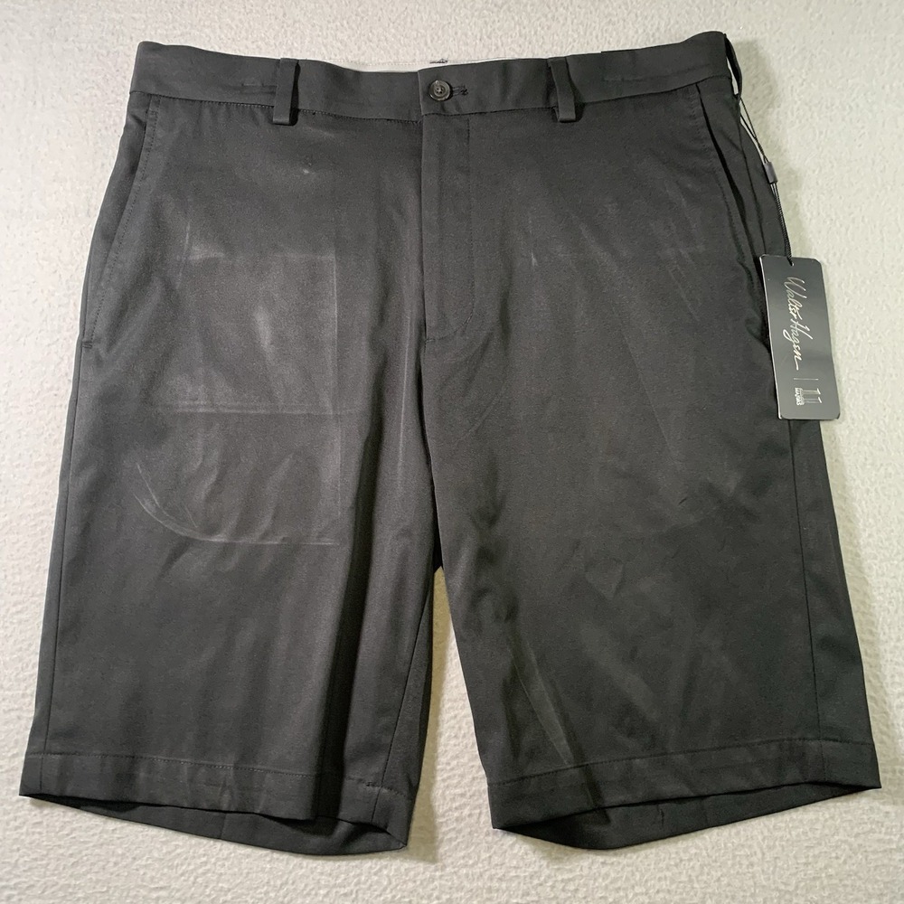 Walter Hagen 11 Majors Golf Shorts Mens 32 Black Performance Flat Front Stretch